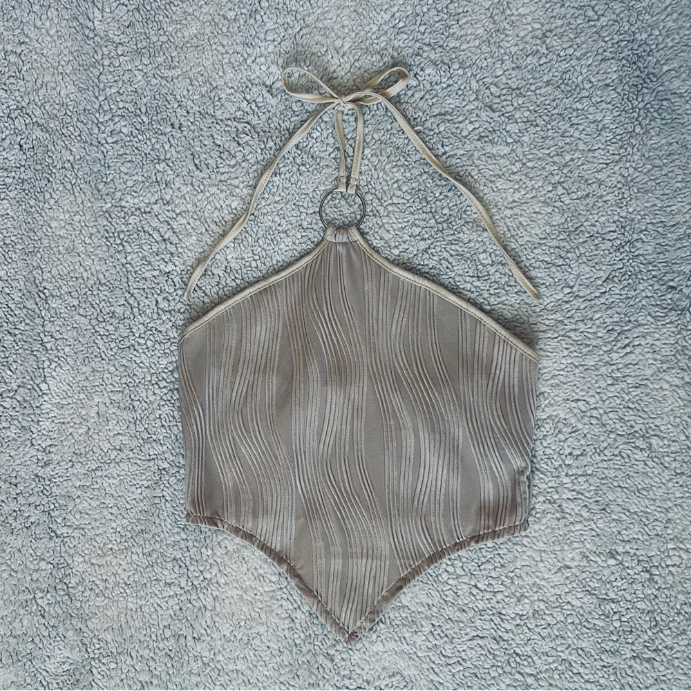 Stylish Halter Top in Taupe